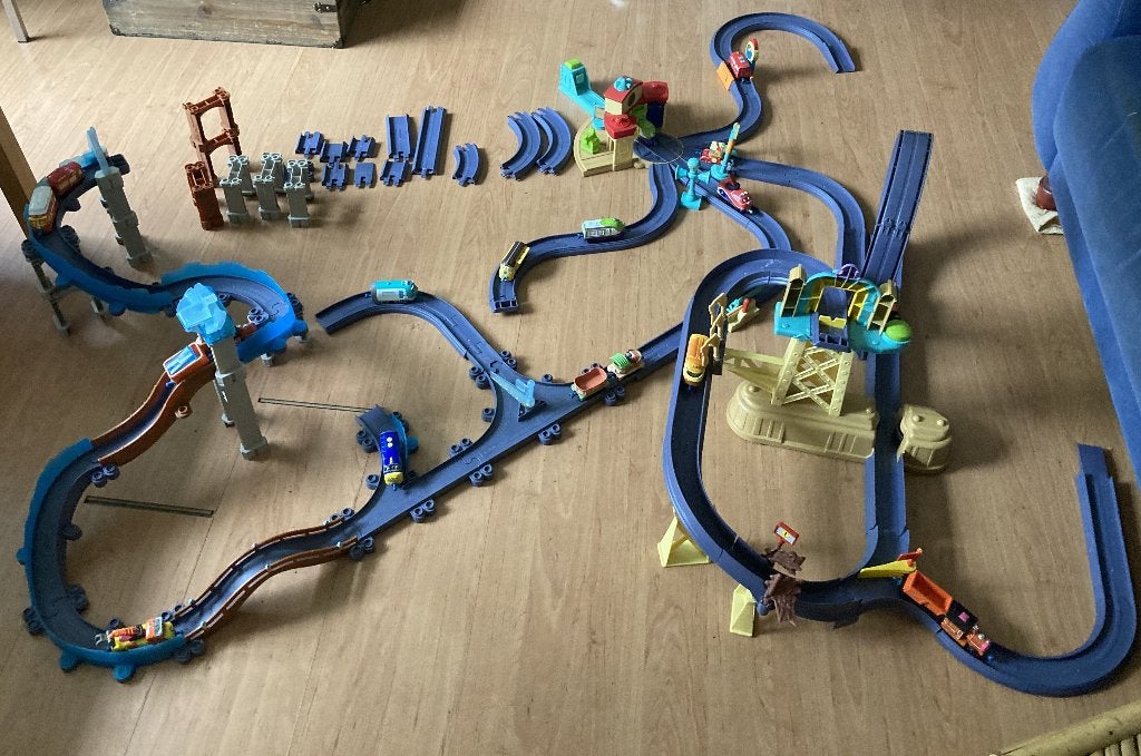 Chuggington treinbaan en veel treintjes, Ophalen, Gebruikt