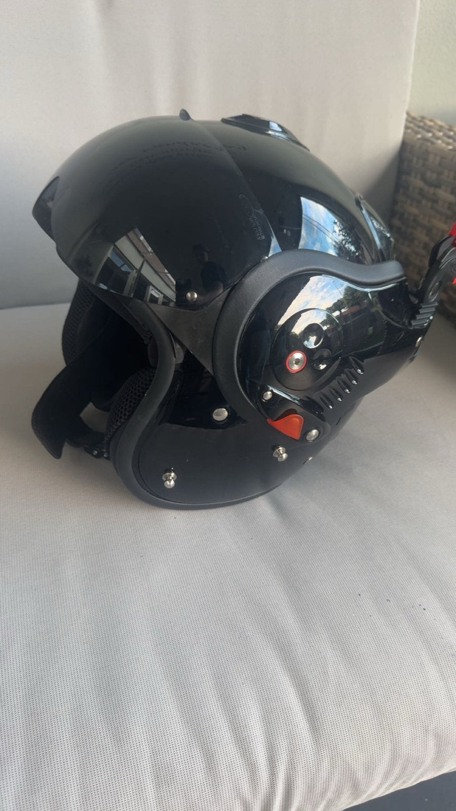 Glans zwarte boxer helm maat M, Fietsen en Brommers, Ophalen of Verzenden, Nieuw, Medium