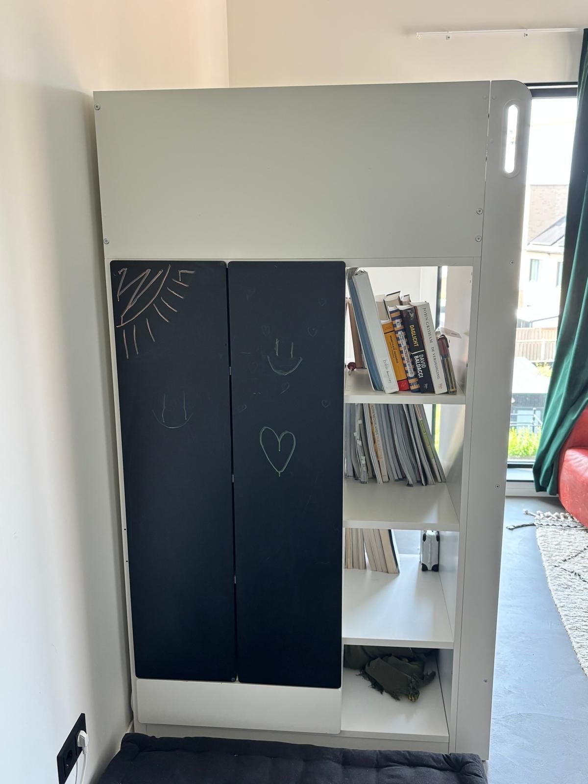 IKEA SMÅSTAD hoogslaper met bureau en opbergruimte, Ophalen, Gebruikt, Eenpersoons, Wit