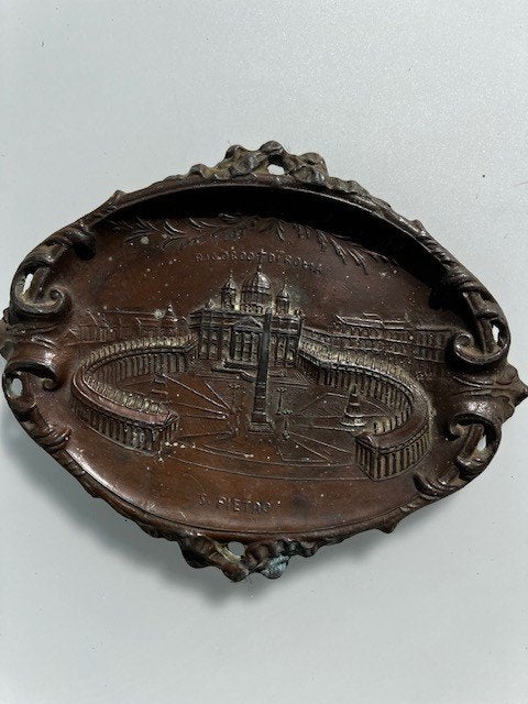 antieke GRAND TOUR souvenir Rome Vatikaan Sint-PIETER schaal, Ophalen of Verzenden