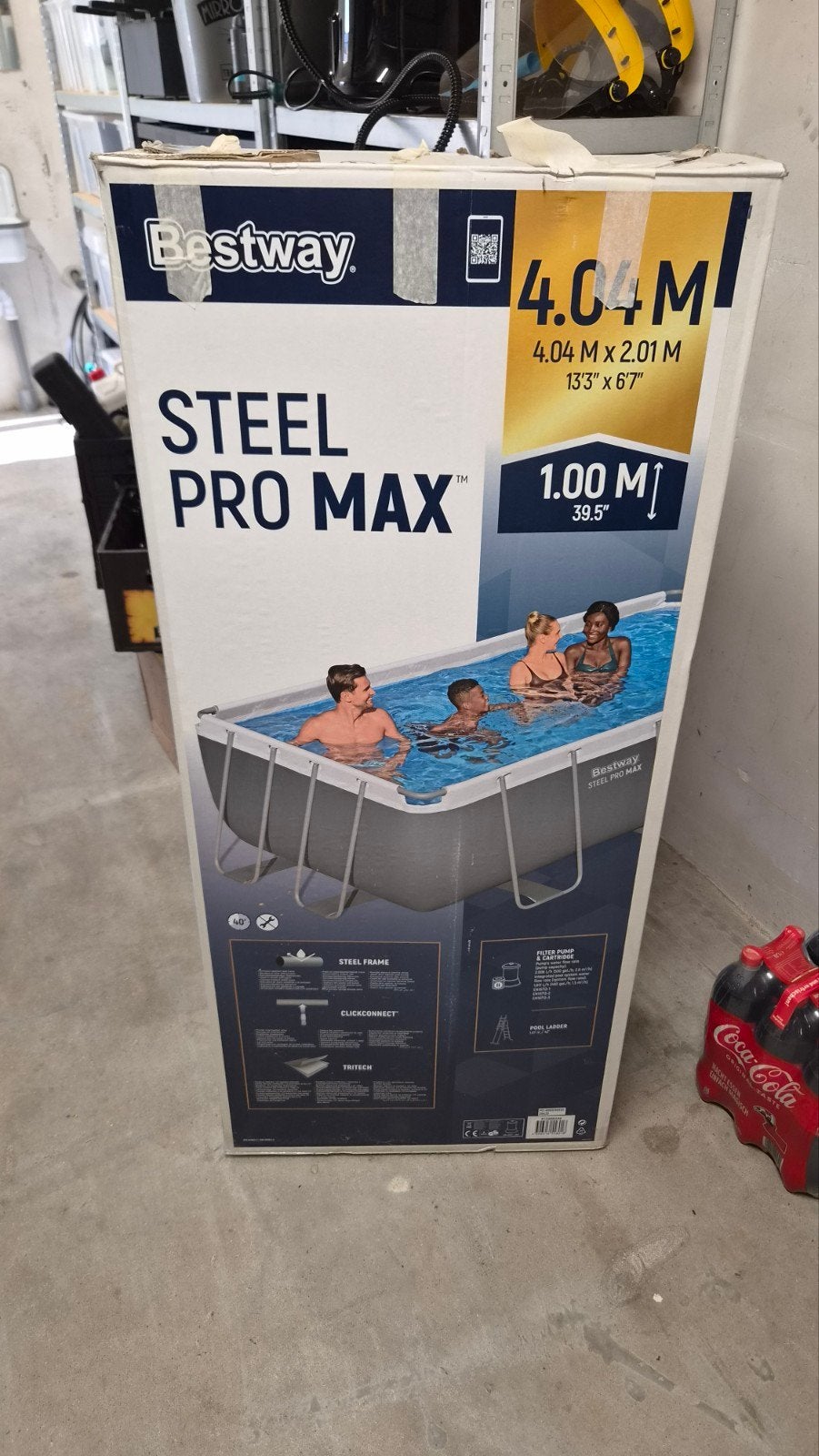 Bestway Steel Pro Max Zwembad 404x201x100 cm, Ophalen, 200 tot 300 cm, 80 tot 120 cm, Zo goed als nieuw
