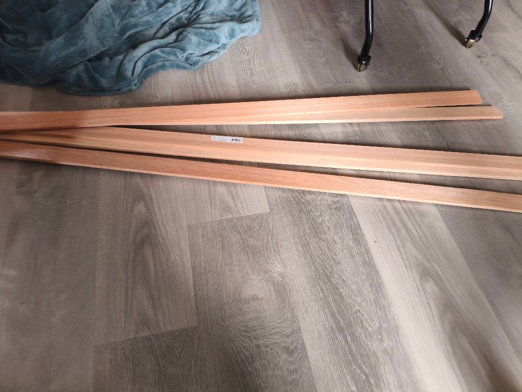 Houten latjes 180 cm hoog breedte 4.5 cm dikte 1 cm, Minder dan 25 mm, Nieuw, Ophalen of Verzenden, Plank
