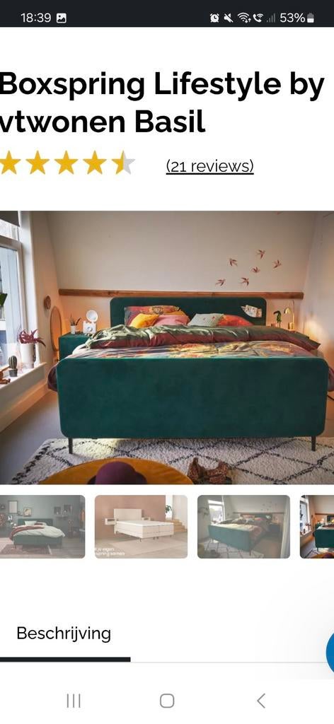 Swiss Sense boxspring Lifestyle by vtwonen Basil!, Ophalen, Tweepersoons, Zo goed als nieuw, 200 cm