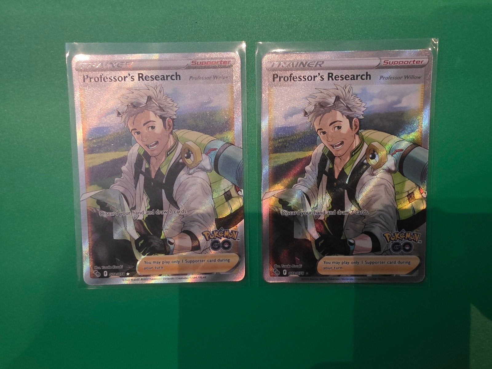 Professor's Research (Professor Willow) Pokémon GO, Ophalen of Verzenden, Zo goed als nieuw, Losse kaart, Foil