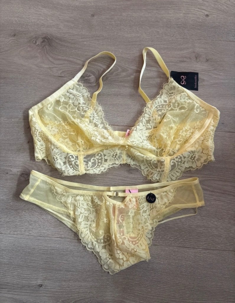 Lingerie set, Hunkemöller, Verzenden, Geel, BH