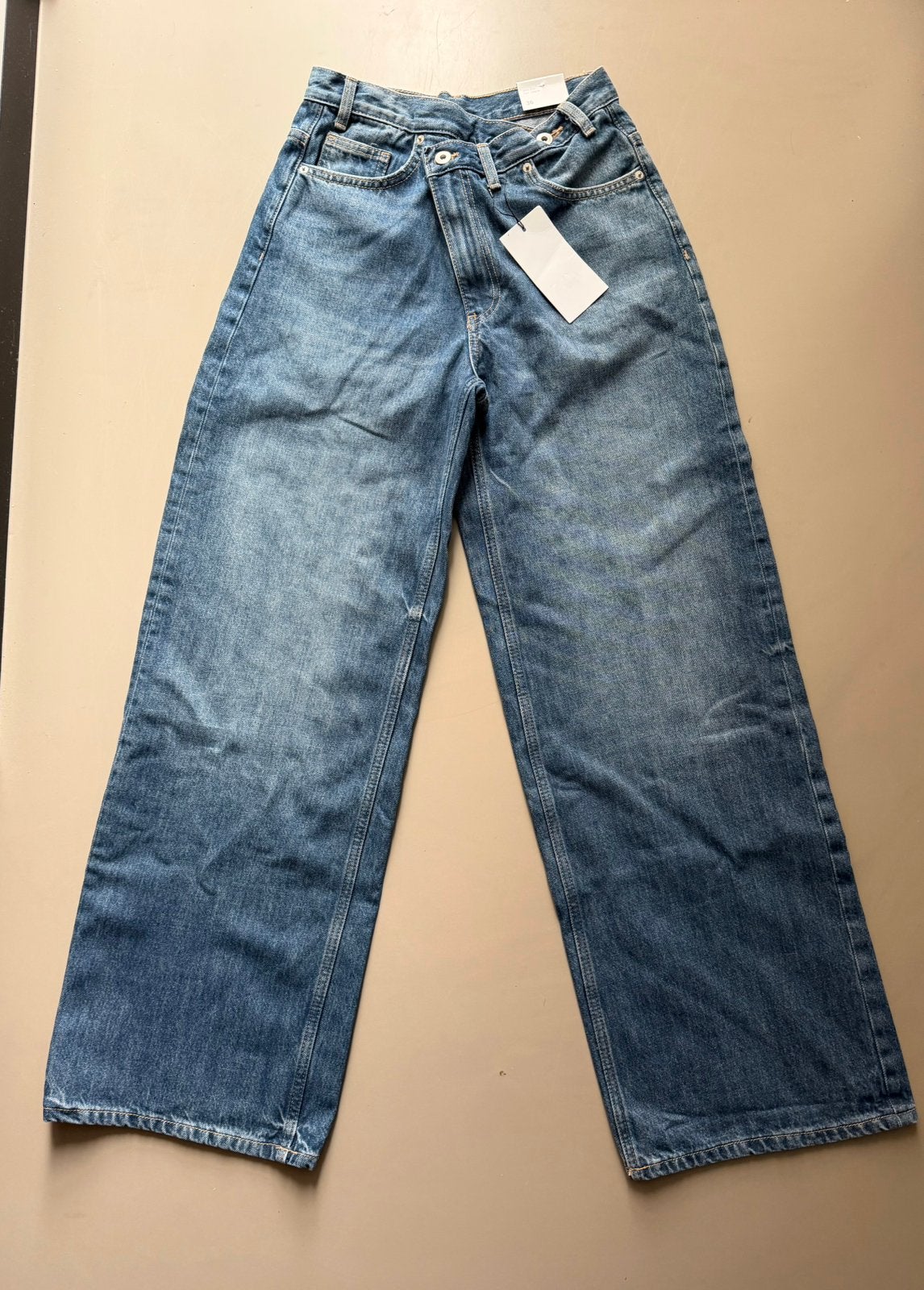 Zara jeans met oversluitende taille, Verzenden, Nieuw, Blauw, W28 - W29 (confectie 36)