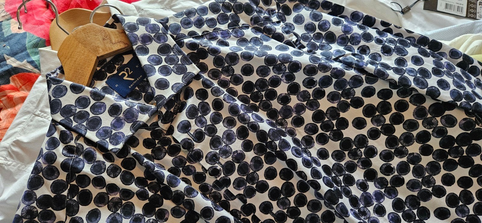R2 Amsterdam, nieuw overhemd, maat 41, Blauw, Ophalen of Verzenden, Zo goed als nieuw, Halswijdte 41/42 (L)
