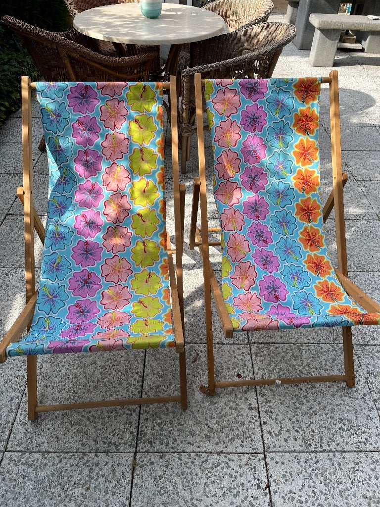 Strandstoelen, Ophalen, Zo goed als nieuw, Hout, Verstelbaar