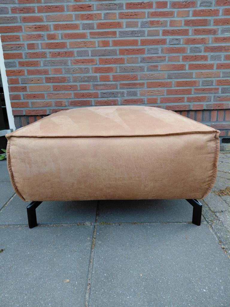 Hocker/poef, Ophalen, Vierkant, Leer, 75 tot 100 cm
