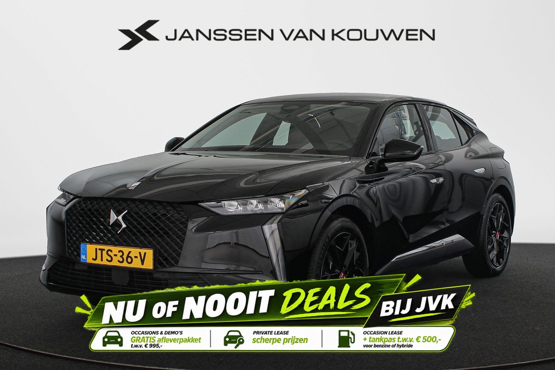 DS 4 E-Tense Performance Line SOH 98% Apple CarPlay Achterui, Auto's, Gebruikt, 4 cilinders, Zwart, Plug-in hybride