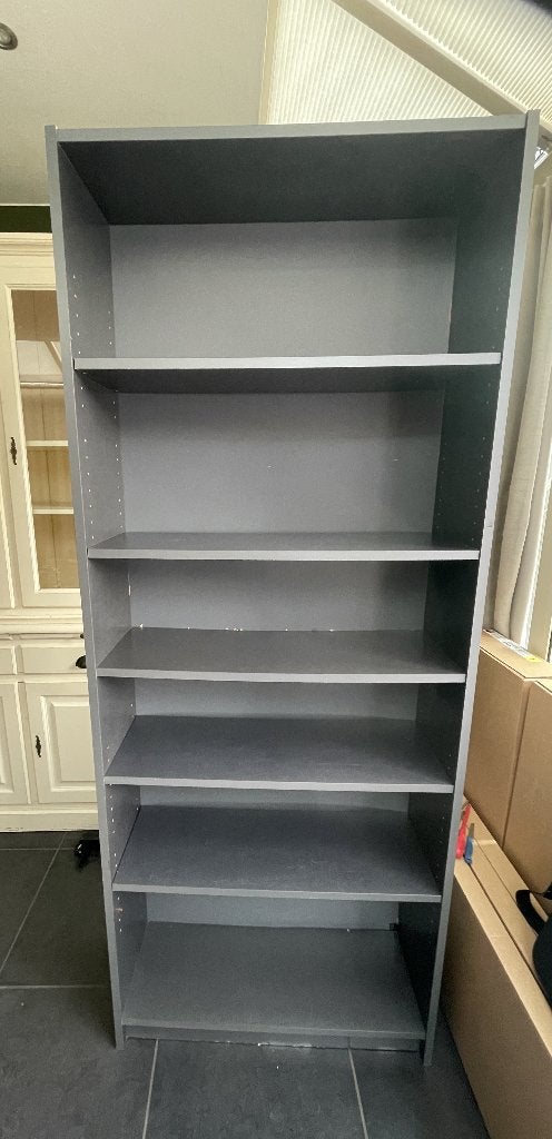 grijze Billy boekenkast Ikea inclusief opzetstuk, Huis en Inrichting, Ophalen, Met plank(en), Gebruikt, 200 cm of meer