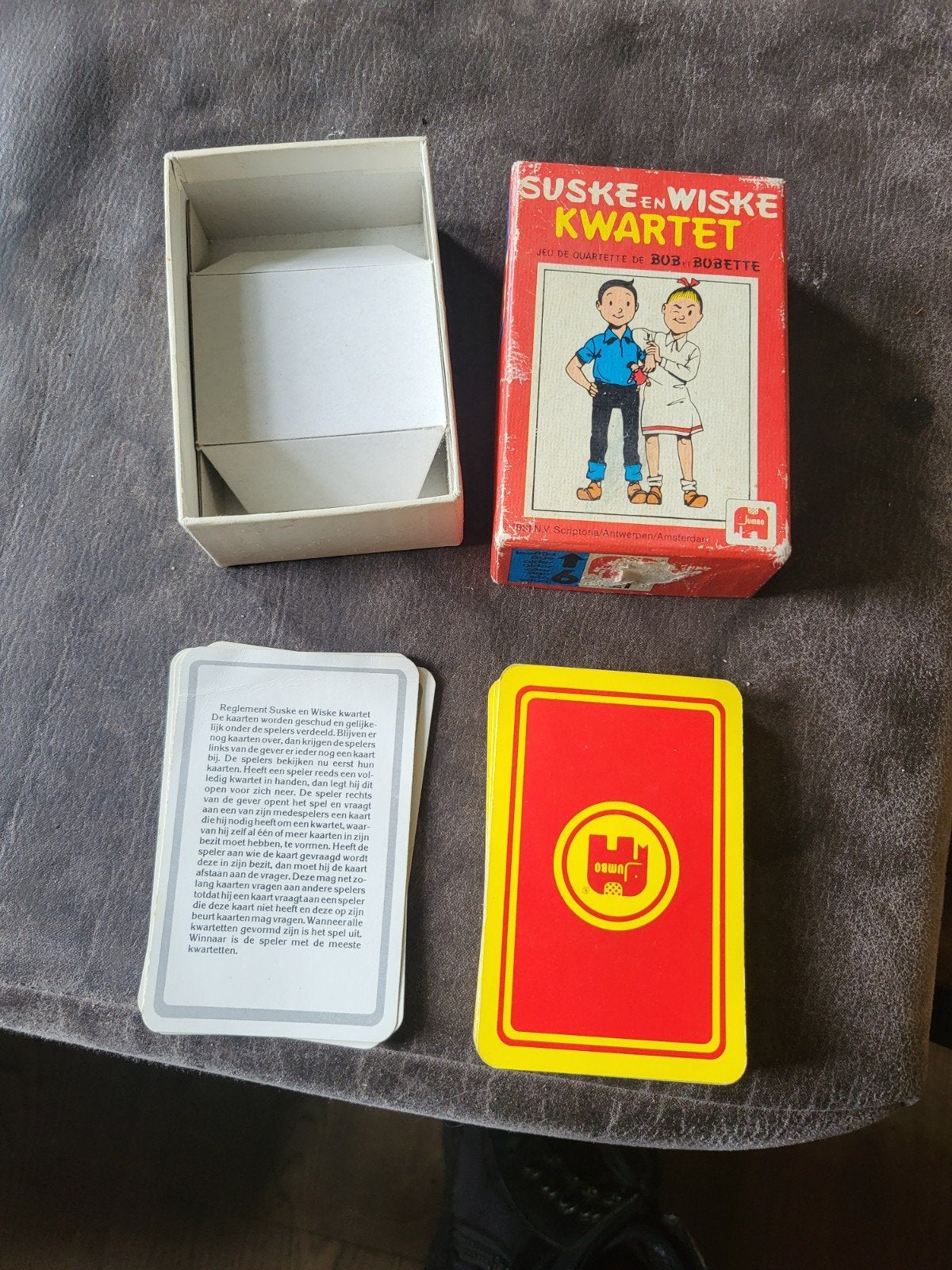 Suske en Wiske Kwartet - Vintage Kaartspel, Drie of vier spelers, Ophalen of Verzenden, Gebruikt, Jumbo