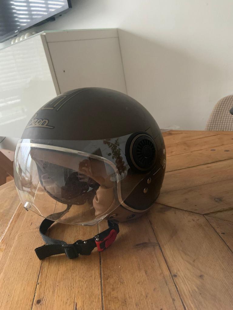 Scooter helm brommer helm met scherm, Fietsen en Brommers, Brommerhelmen, Ophalen of Verzenden, Gebruikt