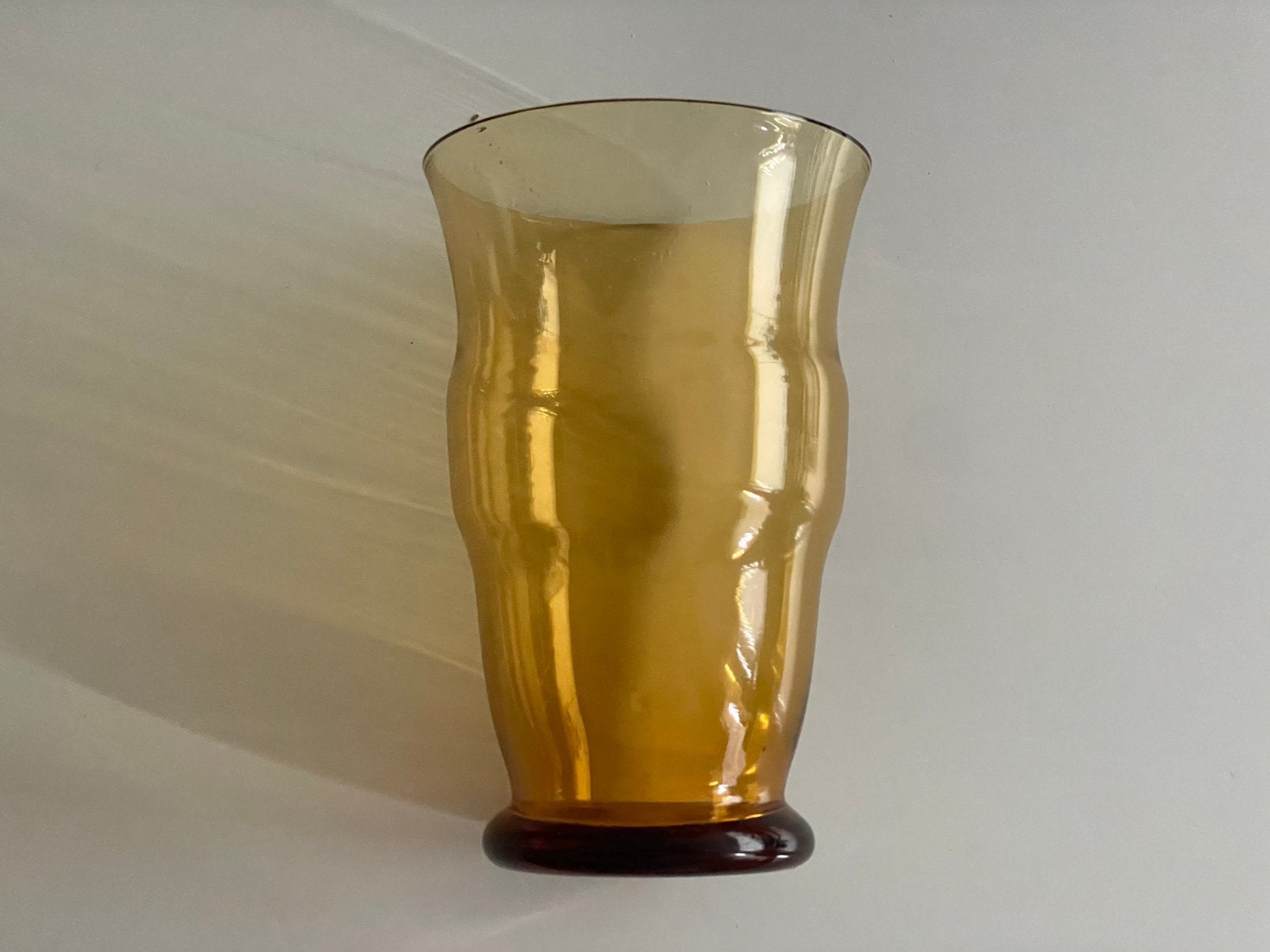 W.J.Rozendaal: amberkleurige  vaas onbekend Kristalunie 1929, Antiek en Kunst, Ophalen of Verzenden