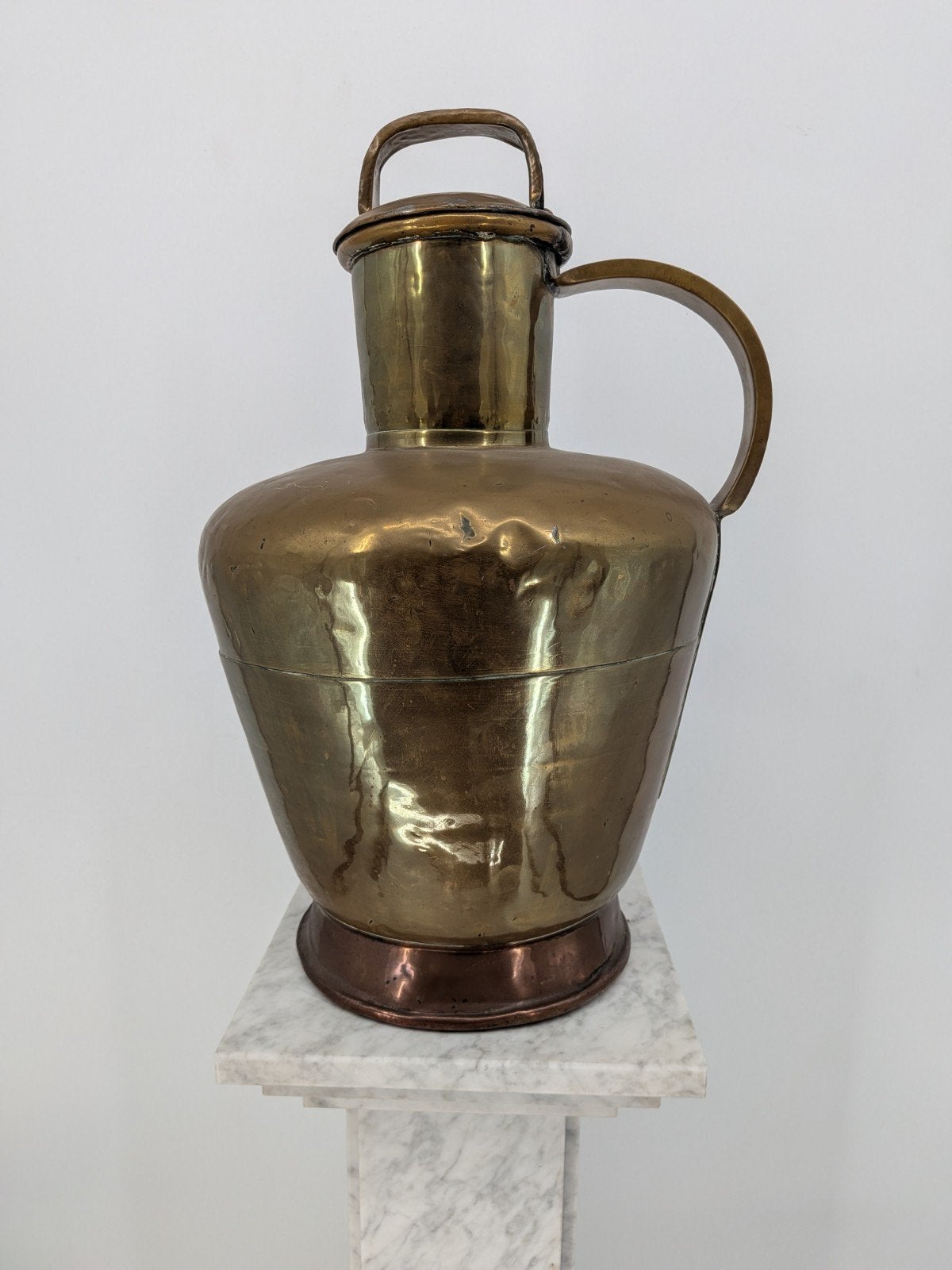 Grote antieke messing/koperen kan – 65 cm hoog, Antiek en Kunst, Ophalen of Verzenden
