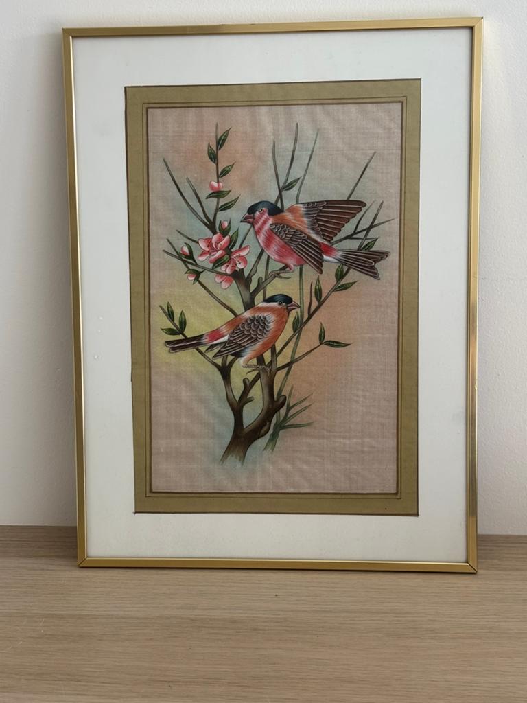 Mooie lijst met vogels, Ophalen of Verzenden, Zo goed als nieuw, Hout, Minder dan 50 cm