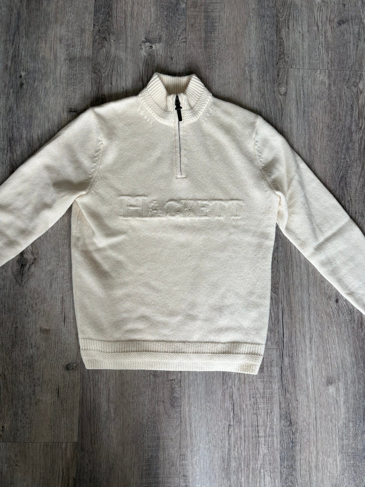 Hackett trui van merino wol met cashmere maat S, Ophalen of Verzenden, Zo goed als nieuw, Maat 46 (S) of kleiner, Wit