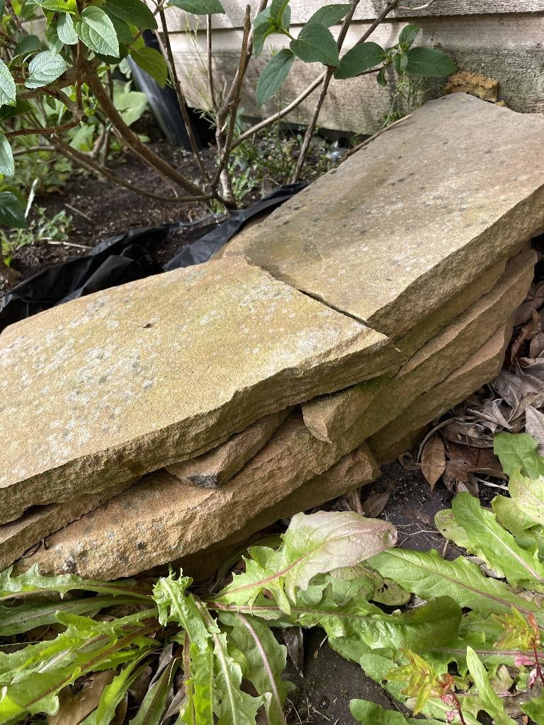 Flagstones beige (flag stones / stepping stones), Tuin en Terras, Tegels en Klinkers, Ophalen, Overige materialen, Gebruikt, 5 tot 10 m²