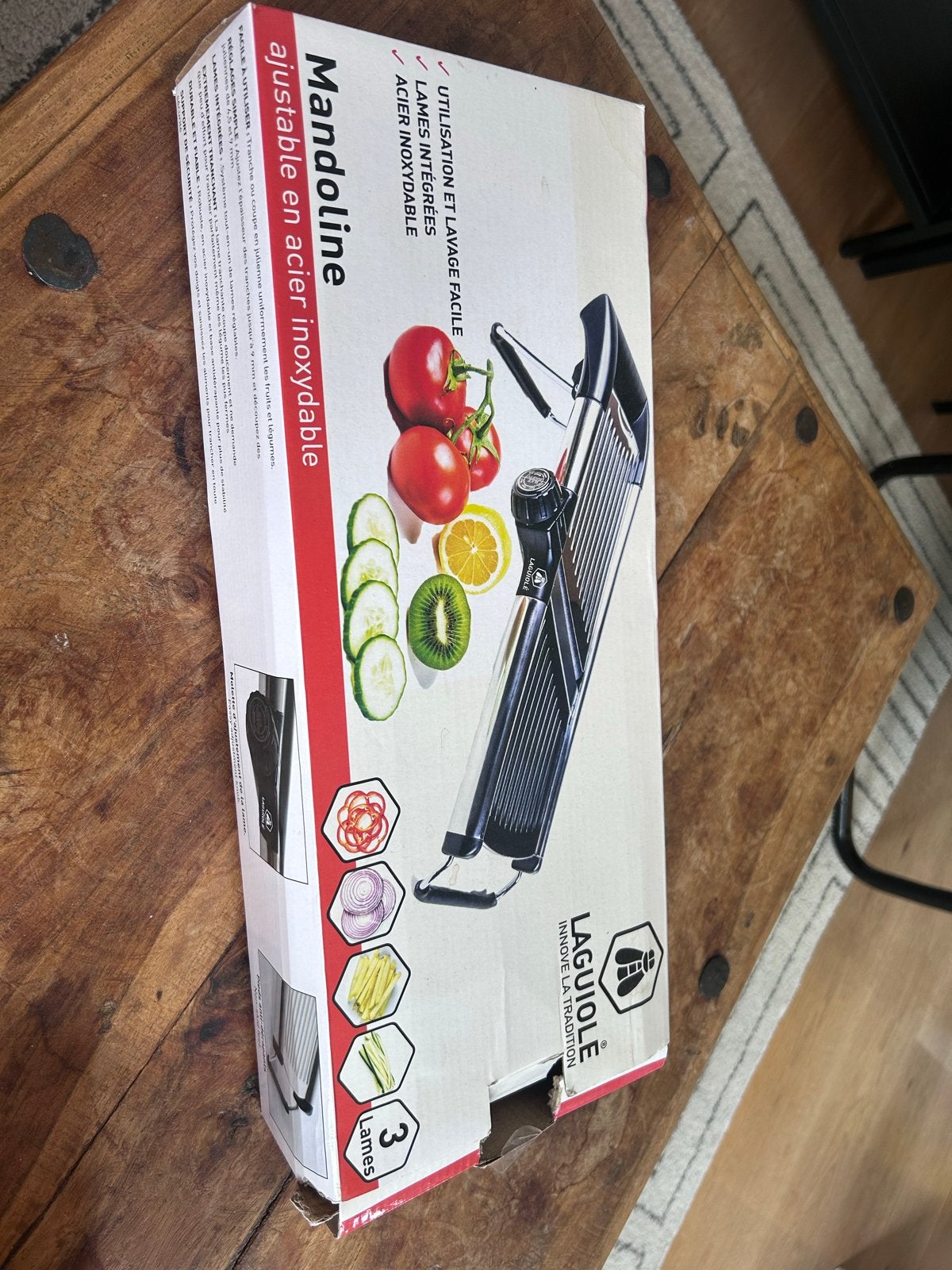 Laguiole Mandoline verstelbaar RVS - Nieuw in doos, Overige typen, Ophalen of Verzenden, Metaal, Overige merken