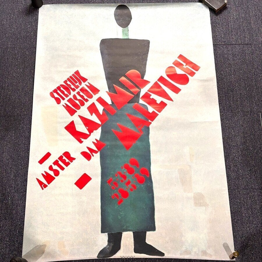 Poster Stedelijk Amsterdam: Malevitsj, Ophalen of Verzenden, Gebruikt, A1 t/m A3, Overige onderwerpen