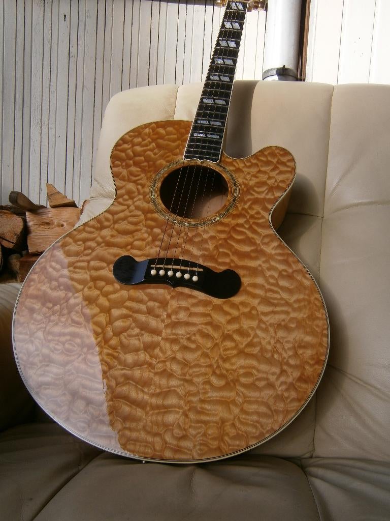 Gibson J-185  Quilt  2002, Ophalen, Gebruikt, Western- of Steelstringgitaar, Met koffer