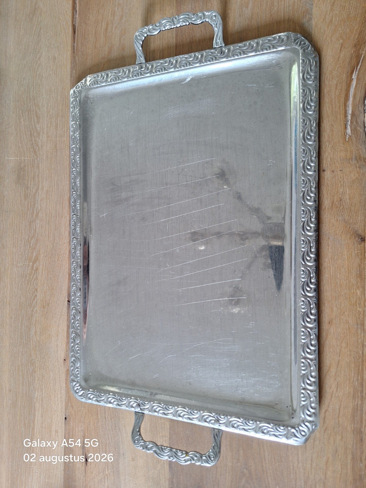 6 Luxe Serveerschalen met Bewerkt Randen - 37x50 cm, Met handvatten, Gebruikt, Schaal, Ophalen of Verzenden