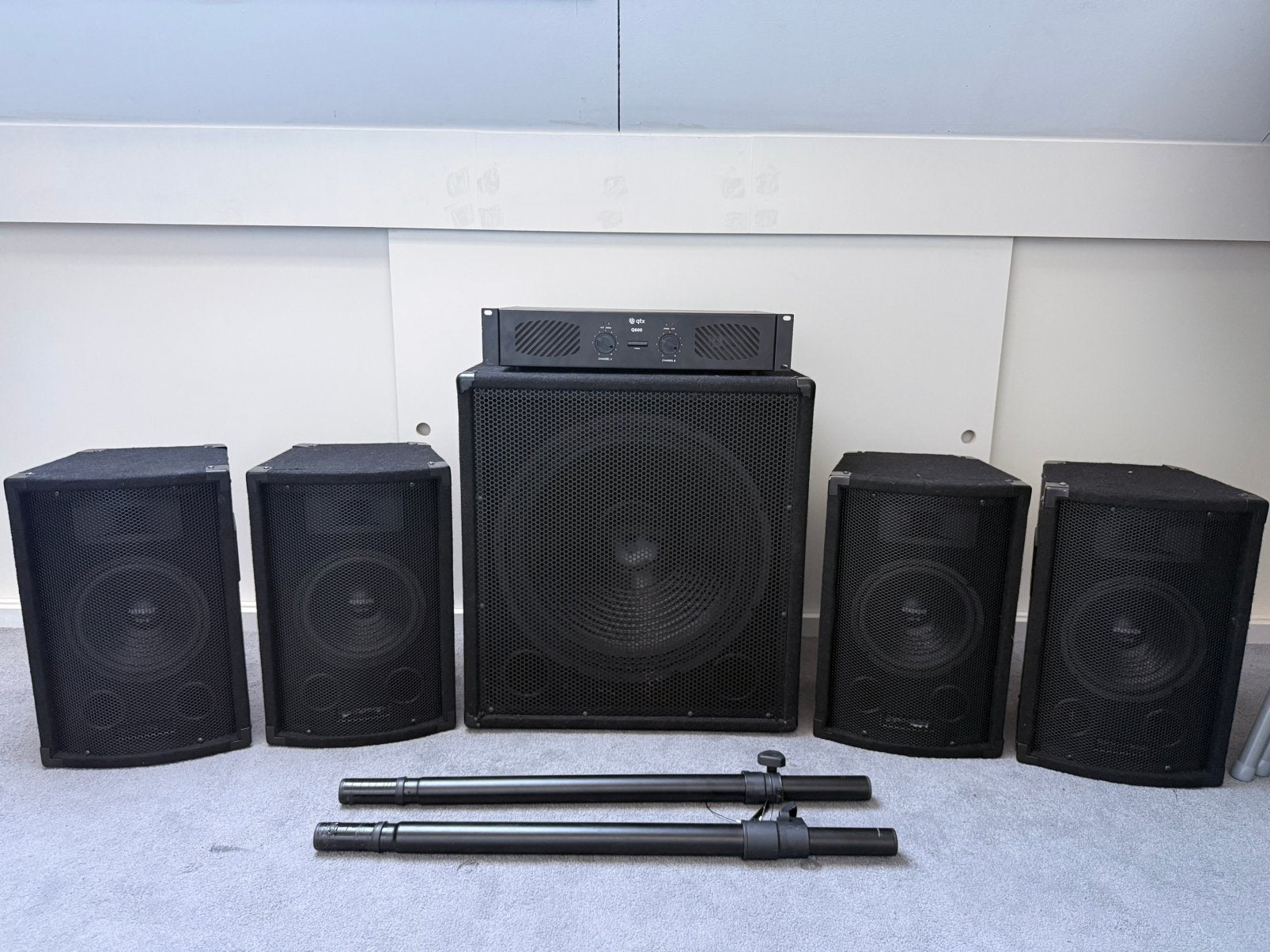 Audio geluidsset met versterker en speakers, Ophalen of Verzenden, 120 watt of meer, Subwoofer, Overige merken