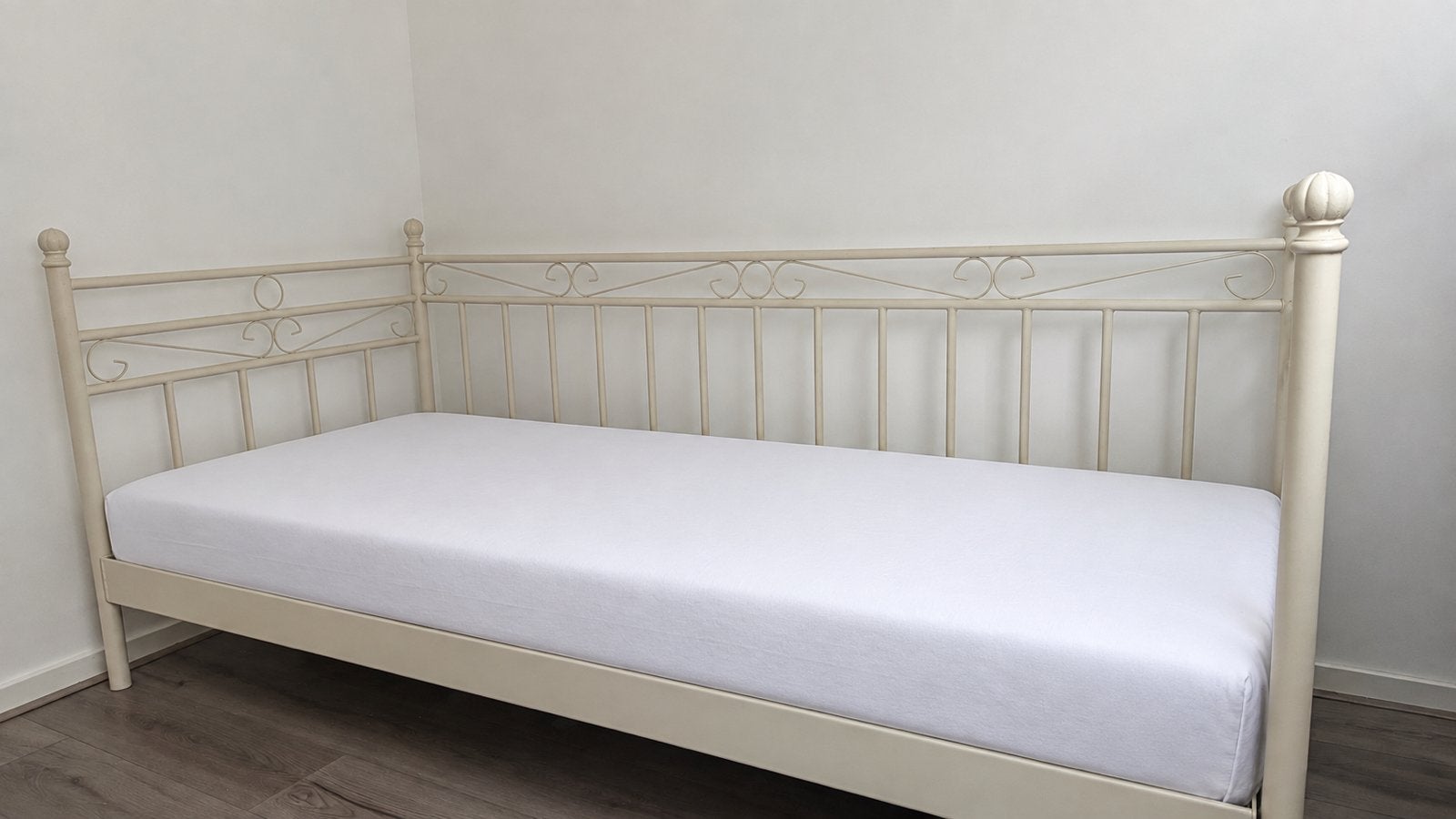 eenpersoons-prinsessenbed, Ophalen, 90 cm, Eenpersoons, Wit