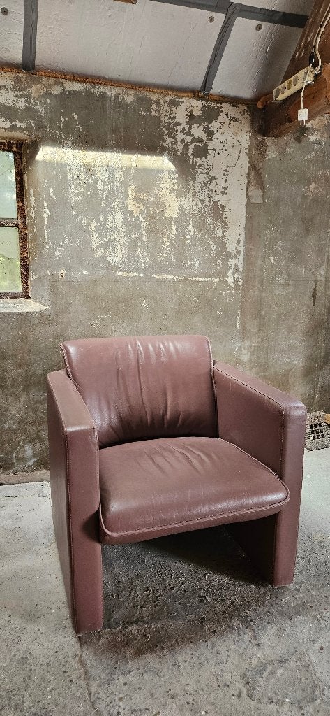 Leolux Viabo fauteuil, Ophalen, Gebruikt, 50 tot 75 cm, Leer