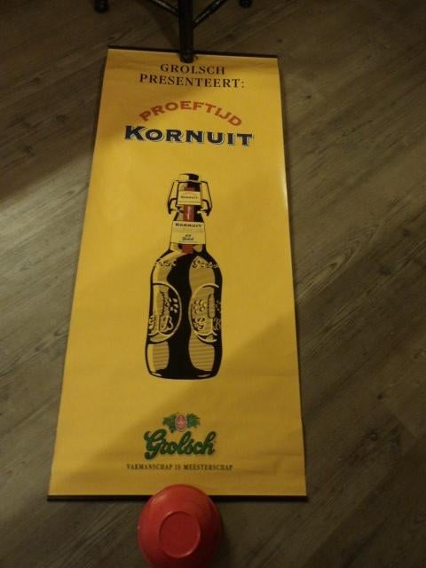 Grolsch poster (nr.2) 120x50 cm, Verzamelen, Ophalen of Verzenden, Nieuw, Reclamebord, Plaat of Schild, Grolsch