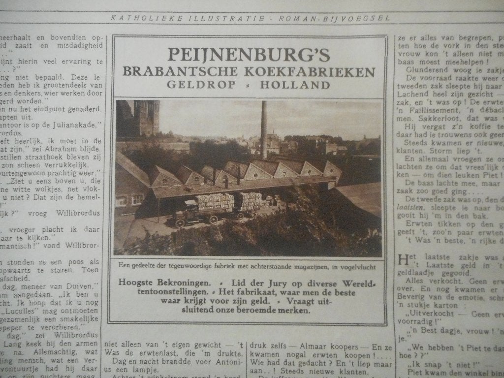 Adv. Peijnenburg's Koekfabrieken Geldrop. 1925., Ophalen of Verzenden, Gebruikt, Overige typen