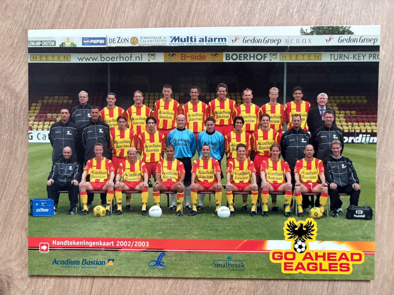 Elftalfotokaart Go Ahead Eagles 2002-2003 A5 formaat., Ophalen of Verzenden, Nieuw, Overige binnenlandse clubs, Spelerskaart