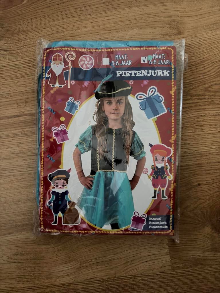 Nieuw Kinder Piet Kostuum - Maat 6-8 Jaar, Ophalen of Verzenden, Nieuw, 122 t/m 128, Meisje