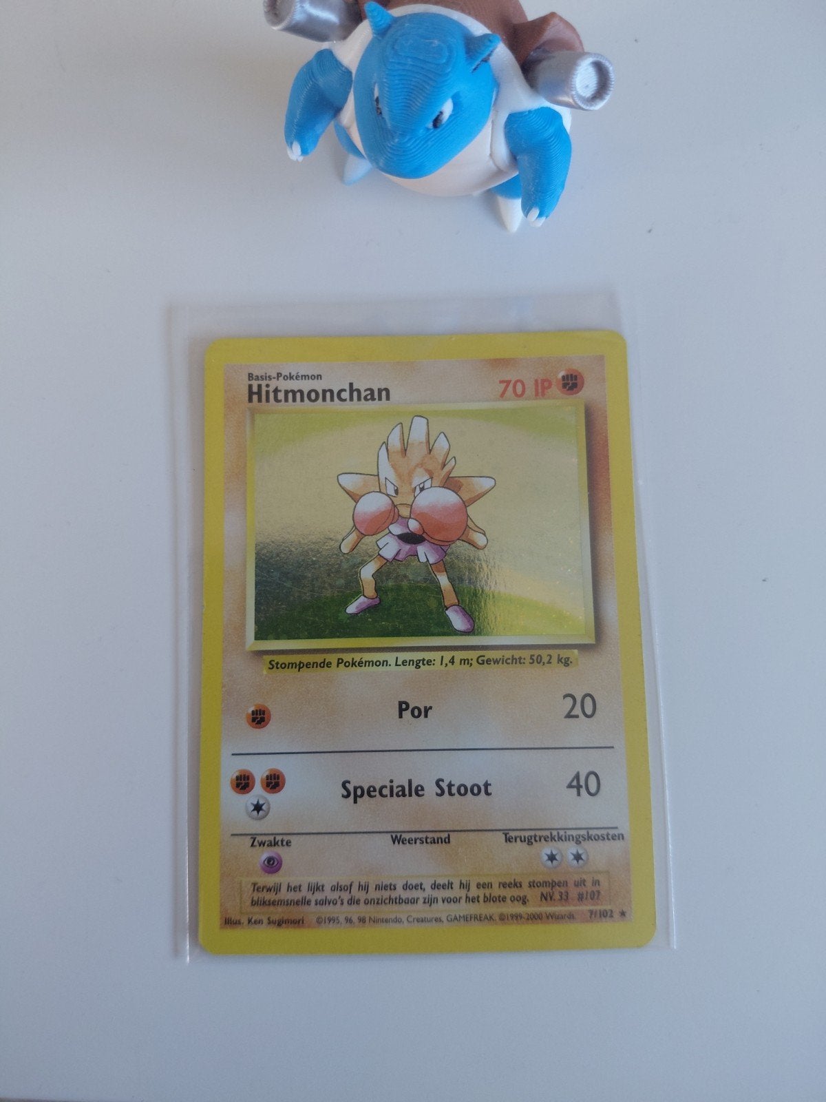 hitmonchan base holo, Ophalen of Verzenden, Zo goed als nieuw