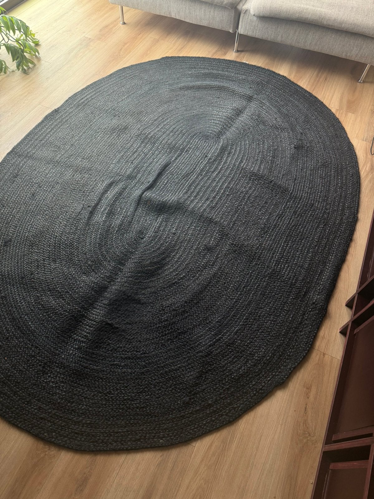 Zwart Jute vloerkleed h&m home, Huis en Inrichting, Ophalen of Verzenden, Zo goed als nieuw, Beige, Rechthoekig