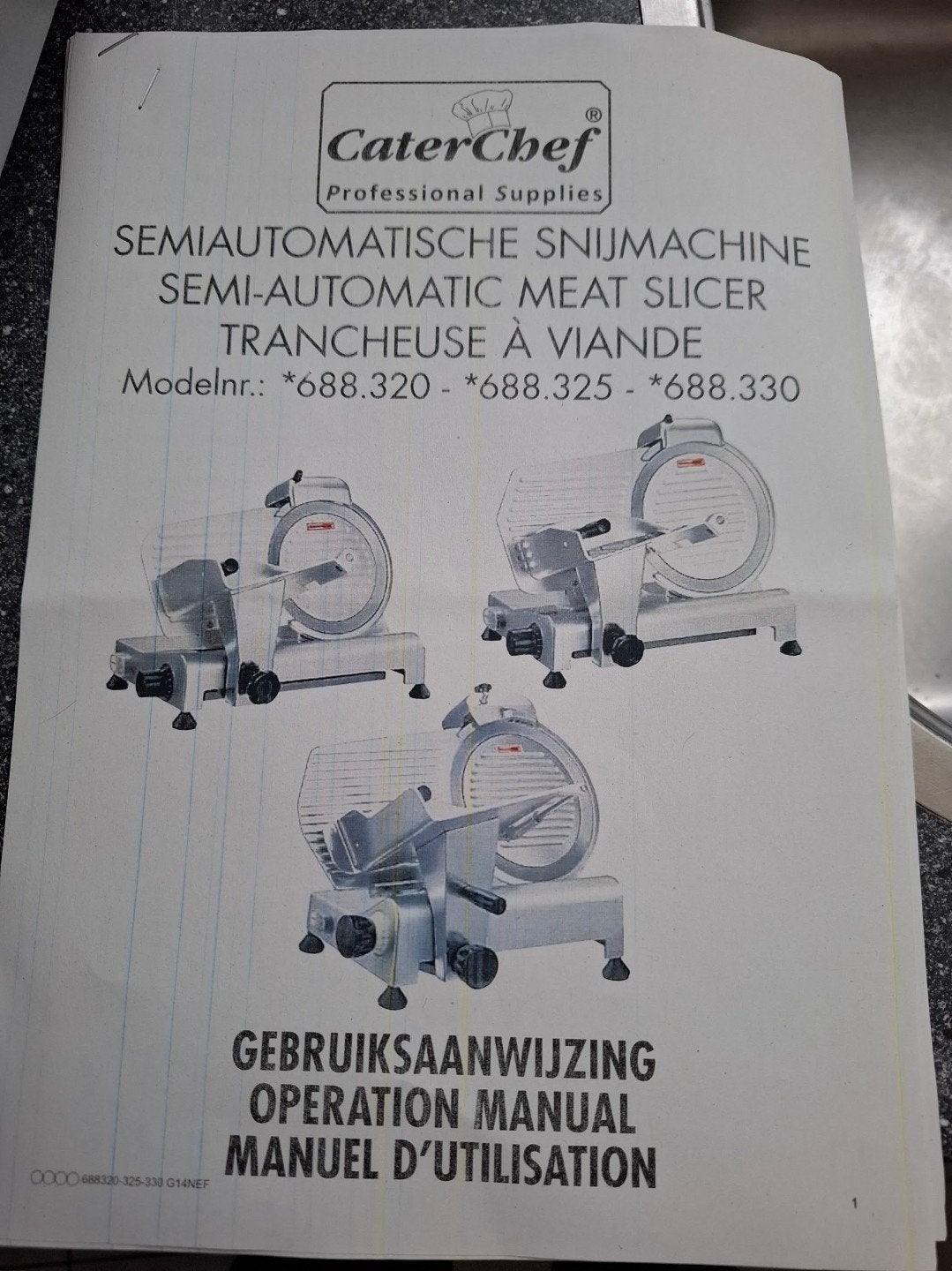 CaterChef Semi-automatische Snijmachine, Ophalen, Gebruikt