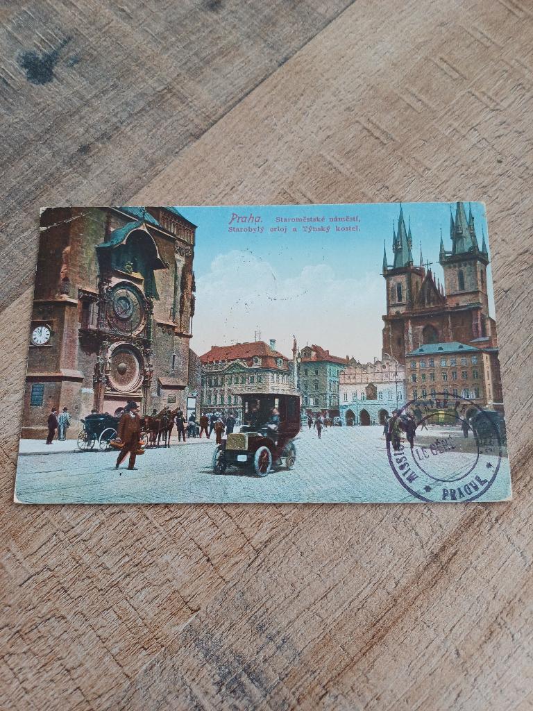 praag, Verzamelen, Ansichtkaarten | Buitenland, Ophalen of Verzenden, Voor 1920, Gelopen