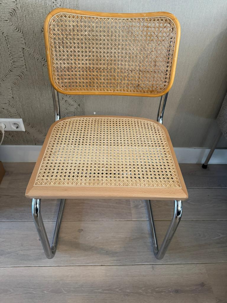 Vintage Cesca / Bauhaus stoel met rotan (cane) chroom frame, Ophalen of Verzenden, Zo goed als nieuw, Bruin, Eén