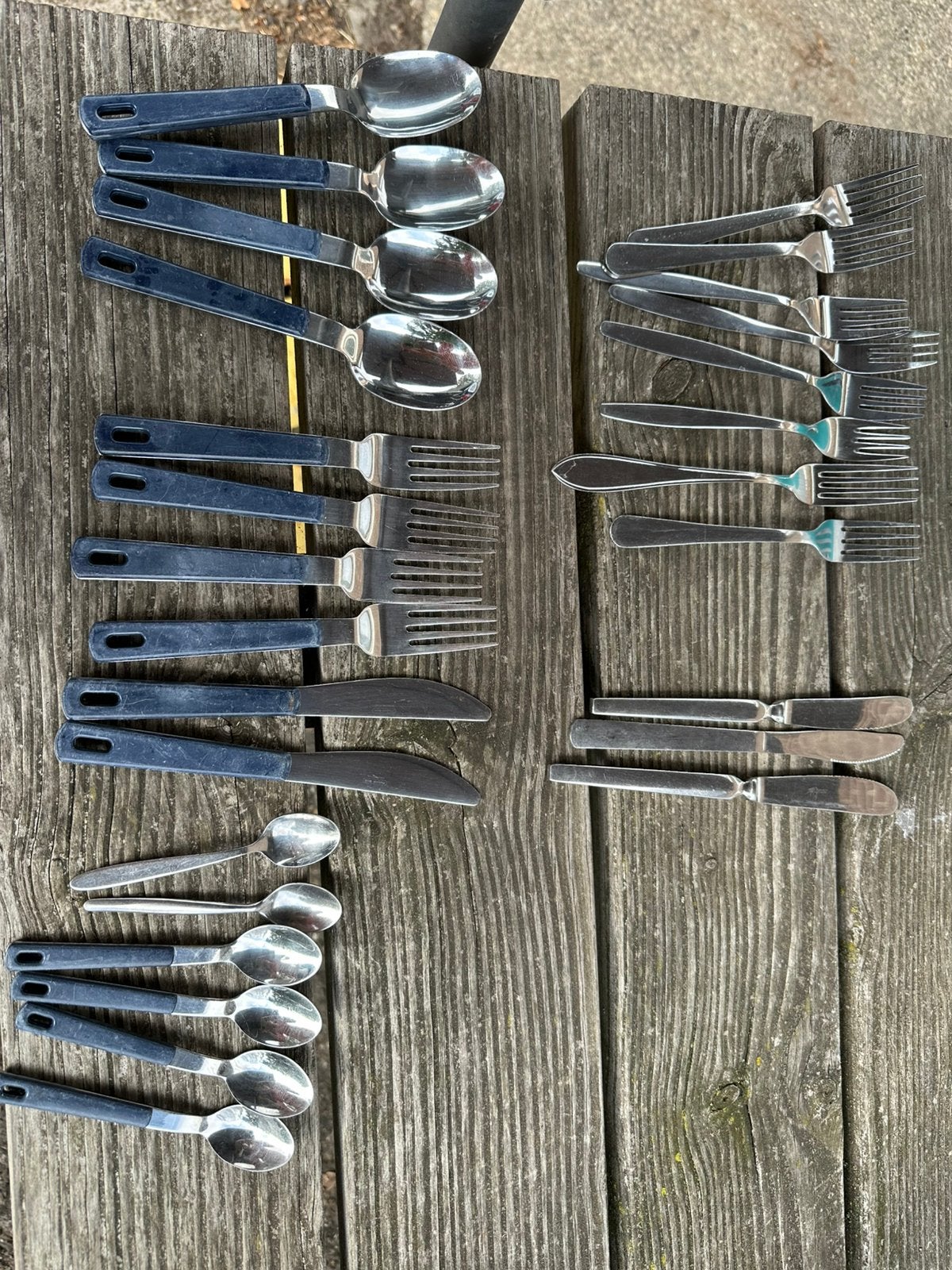 Mepal blauw bestek., Huis en Inrichting, Ophalen of Verzenden, Gebruikt, Kunststof, Bestekset
