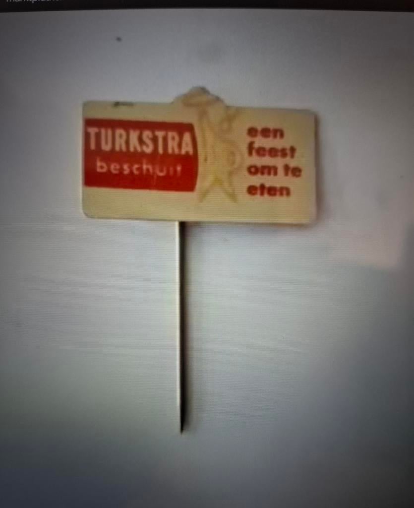 Speldje Turkstra beschuit, Ophalen of Verzenden, Zo goed als nieuw, Merk, Speldje of Pin