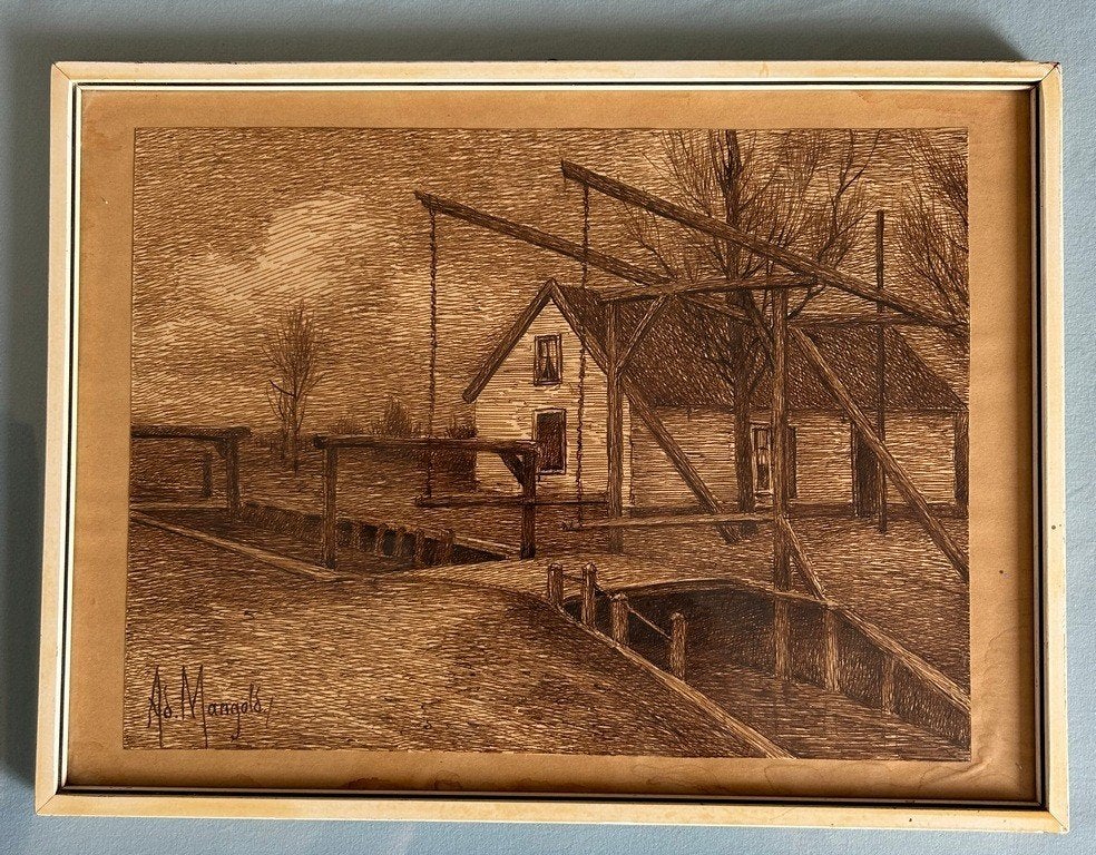 Adolf Mangold (1858-1941)  ---  Blaricum?, Antiek en Kunst, Kunst | Schilderijen | Klassiek, Ophalen