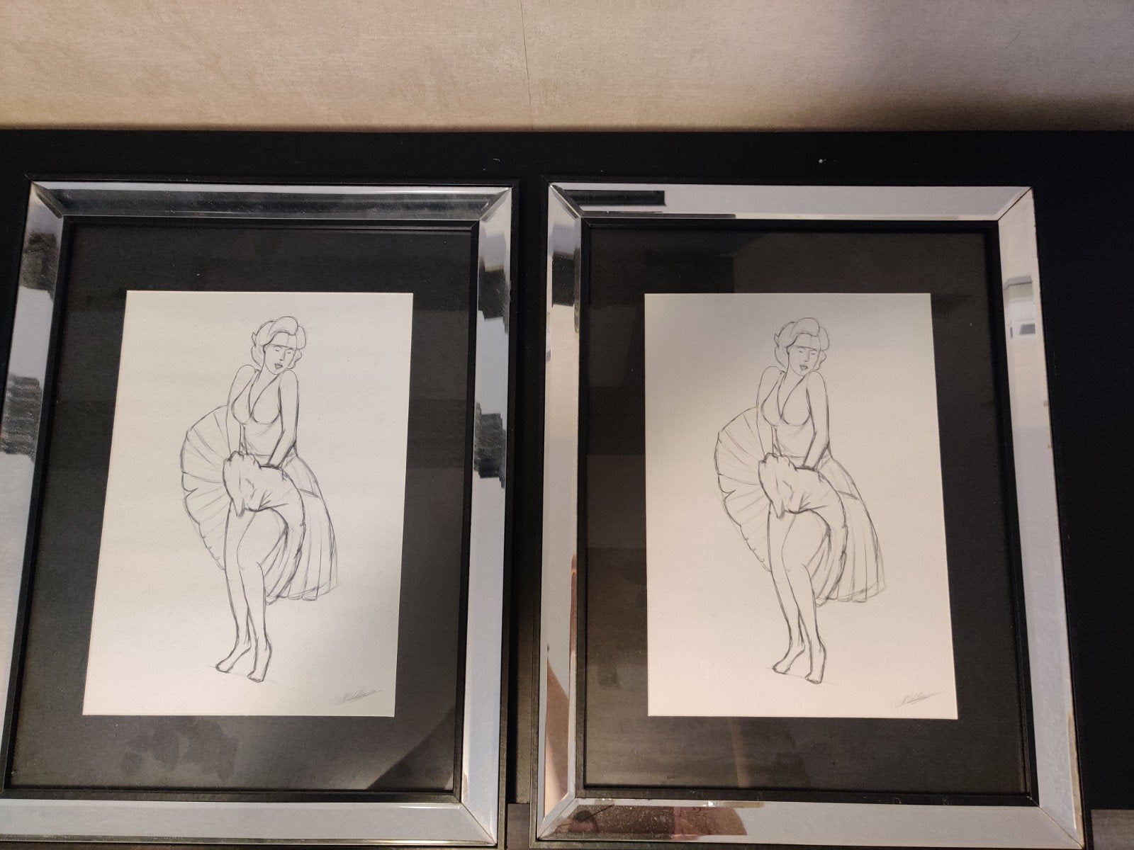 tekening van Marilyn Monroe., Ophalen