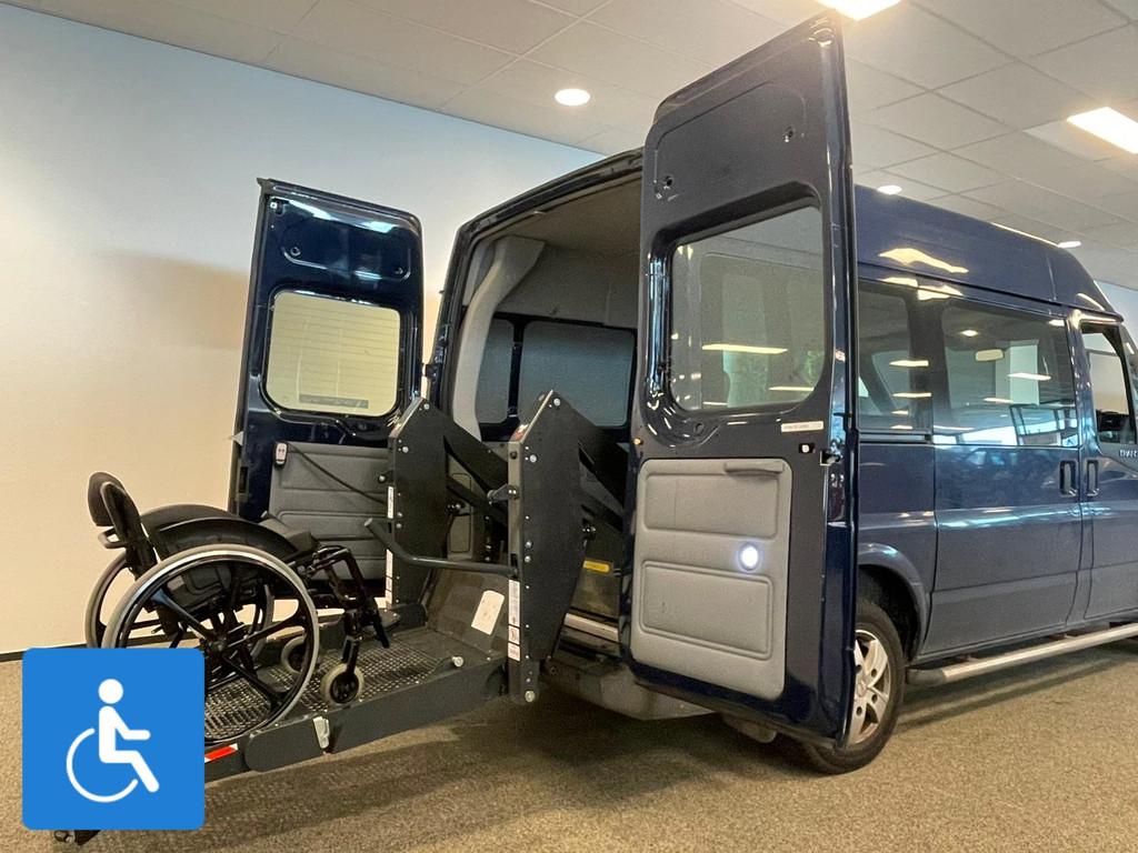 Ford Transit L2H2 Rolstoelbus - Rolstoel voorin SBS, Auto's, Bestelauto's, Gebruikt, Zwart, 4 cilinders, Blauw