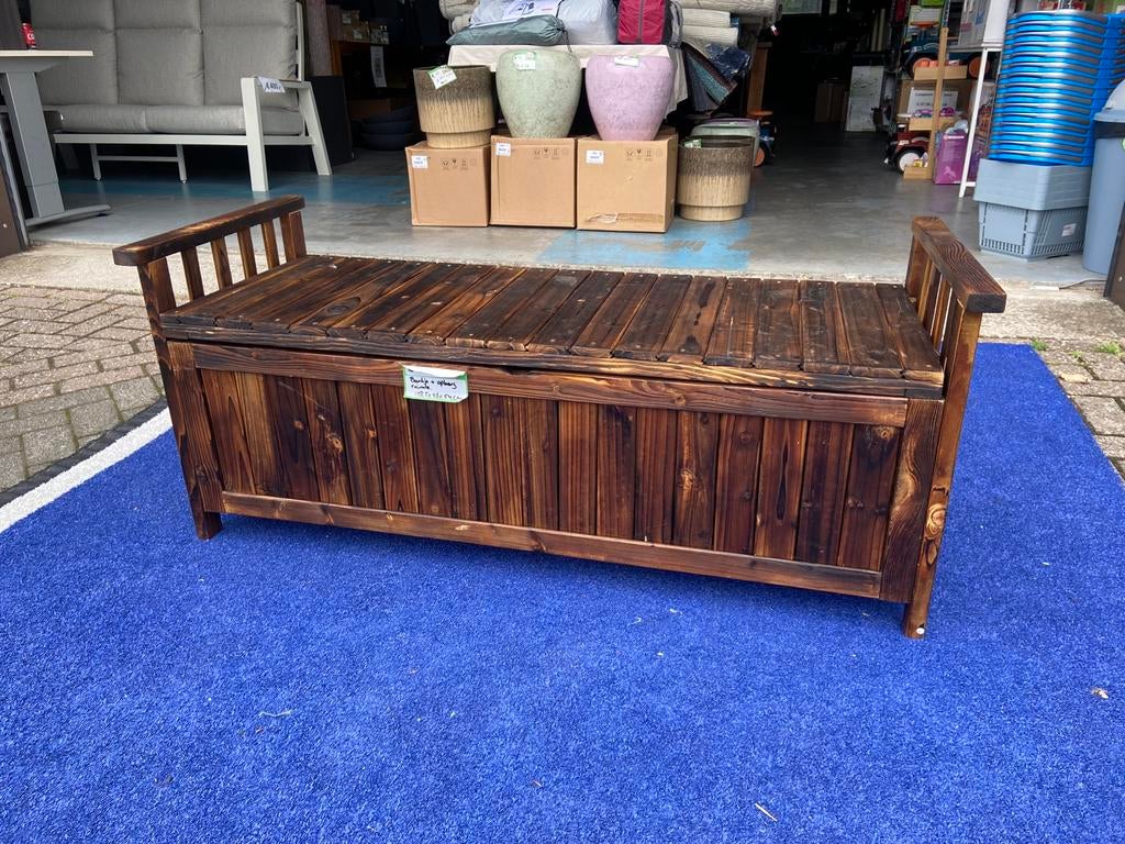 Tuinbank vurenhout 128,5x56x54 met opbergruimte, Tuin en Terras, Tuinbanken, Ophalen, Nieuw, Nb, Nb
