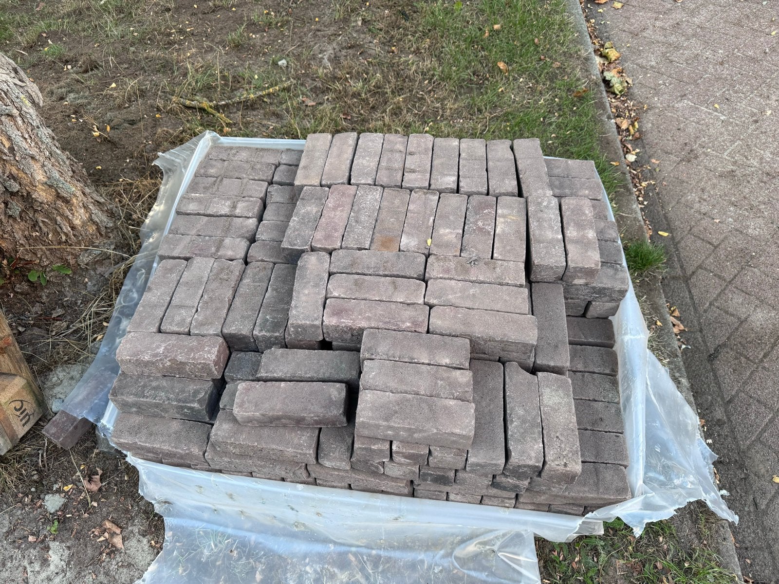 Gebakken waaltjes rood/paars/bruin dikformaat 20x5x6 Hoogerh, Gebruikt, Keramiek, Klinkers, 5 tot 10 m²