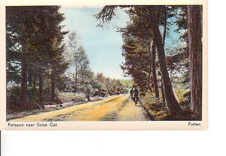 Ansichtkaart	Putten	Fietspad naar Solse Gat, Verzenden, 1940 tot 1960, Ongelopen, Gelderland