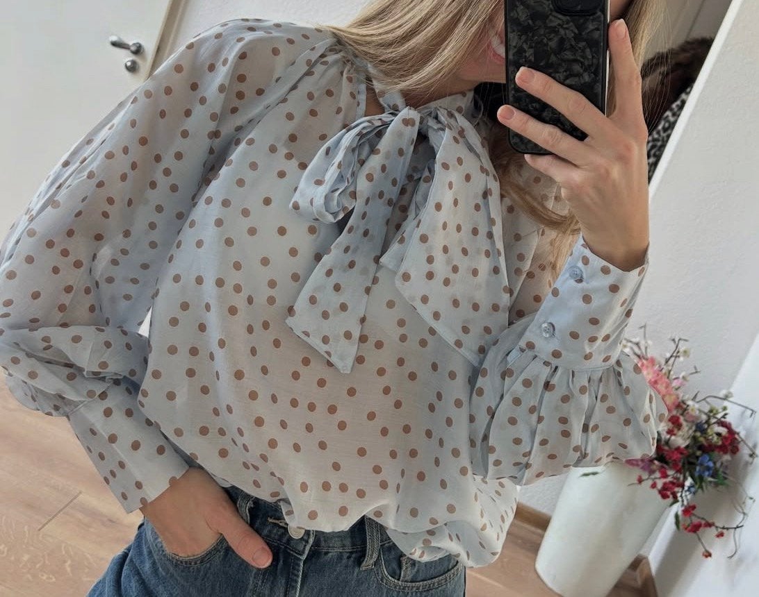 GARCONNE top lichtblauw of roze met polkadots mt TU, -, Verzenden, Parijs, Nieuw