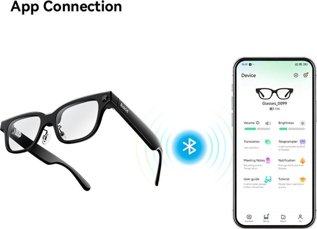 Rokid-bril met display, AI en AR-Smartbril Gloednieuw, Hangzhou Lingban Technology Co.,Ltd, Global-support@rokid.com, Nieuw, Rokid