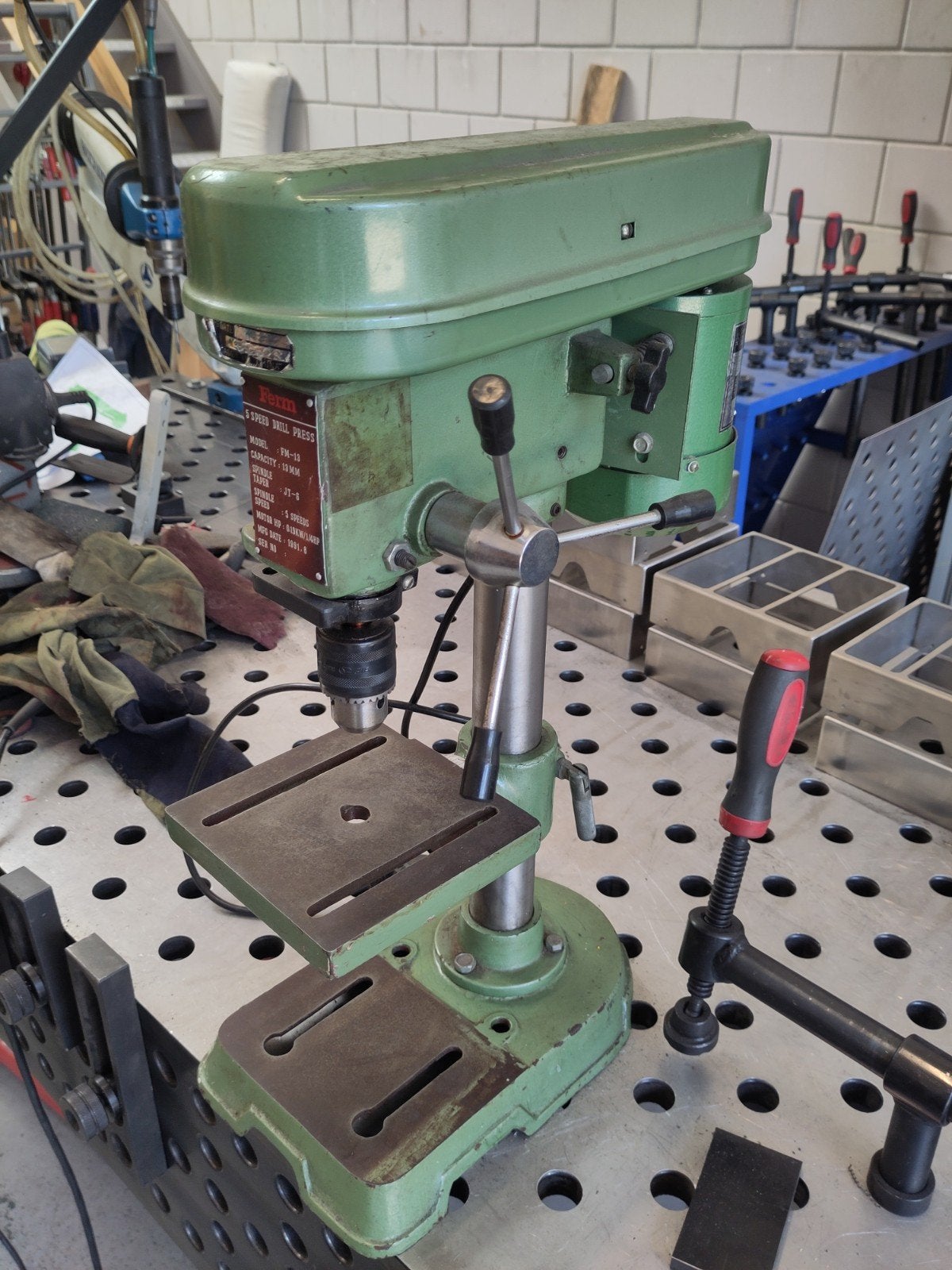 tafelboormachine., Ophalen, Gebruikt, Boormachine, Variabele snelheid