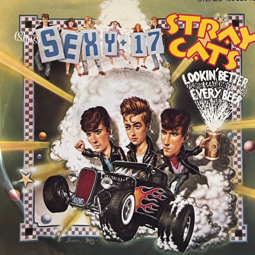 Stray Cats - (She's) Sexy + 17, Gebruikt, 7 inch, Ophalen of Verzenden, Beschermende buitenhoes